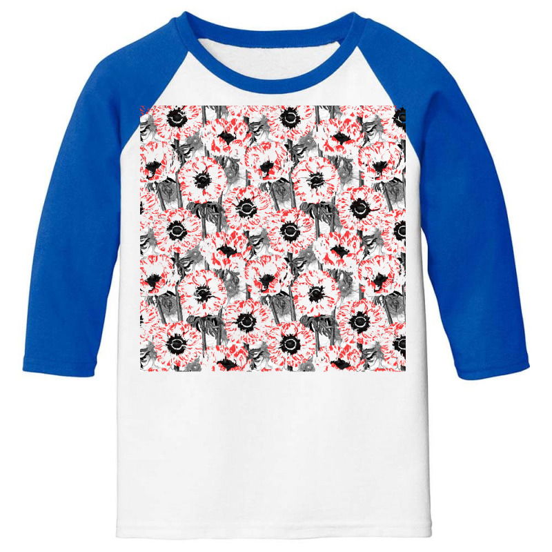 Poppy T  Shirt Red Anemone Garden T  Shirt (1) Youth 3/4 Sleeve by endercovet | Artistshot