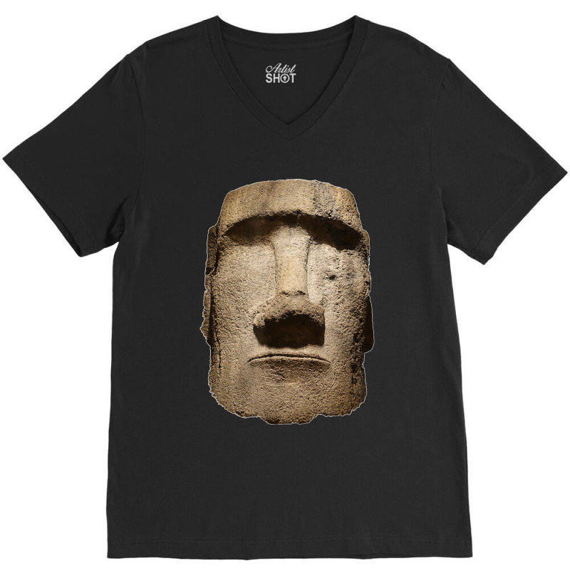 Easter Island Moai Statue Monolith World Mystery V-neck Tee | Artistshot