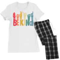 Unity Day Orange Be Kind Sign Language Hand Anti Bullying T Shirt Women's Pajamas Set | Artistshot