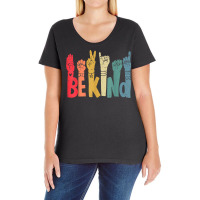 Unity Day Orange Be Kind Sign Language Hand Anti Bullying T Shirt Ladies Curvy T-shirt | Artistshot