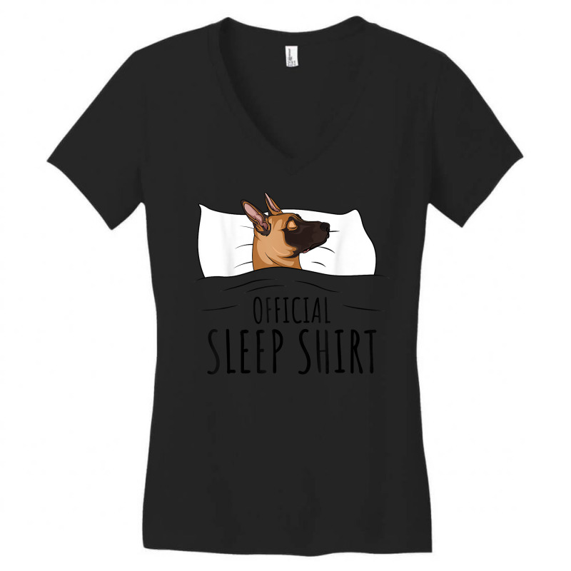 Official Sleep Shirt Malinois Dog T Shirt Women's V-Neck T-Shirt by nuzhetanopo | Artistshot