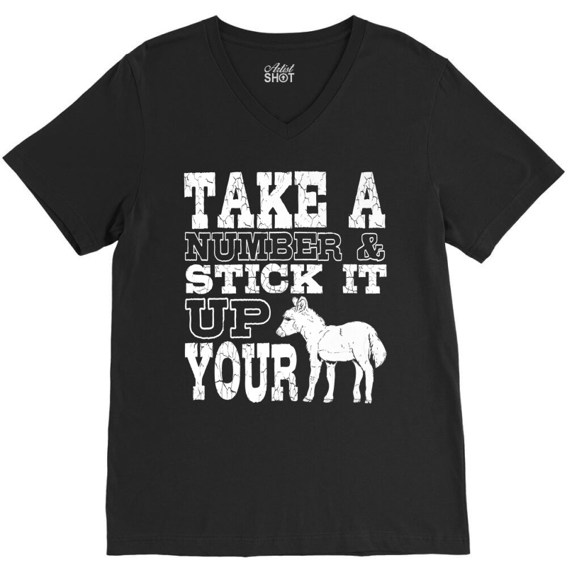 Donkey Show Shirts  Stick It Up Your Donkey Funny Gift Joke V-Neck Tee by cm-arts | Artistshot