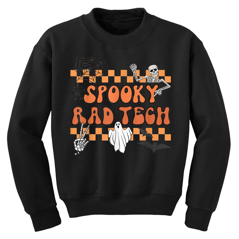 Groovy Spooky Rad Tech Retro Radiologist Halloween Xray Tech T Shirt Youth Sweatshirt by cm-arts | Artistshot