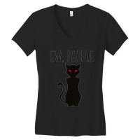 Ew People Introvert Evil Halloween Cat Women's V-neck T-shirt | Artistshot