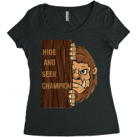 Bigfoot Hide And Seek Champion Funny Sasquatch Forest T Shirt Women's Triblend Scoop T-shirt | Artistshot