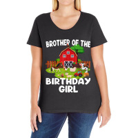 Barnyard Birthday Farm Animals Brother Birthday Girl Ladies Curvy T-shirt | Artistshot