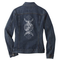 Triple Moon Goddess Witch Wicca Pagan Hecate Occult Wiccan T Shirt Ladies Denim Jacket | Artistshot