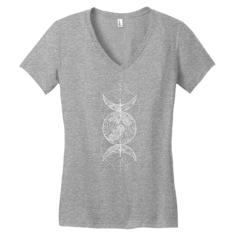 Triple Moon Goddess Witch Wicca Pagan Hecate Occult Wiccan T Shirt Women's V-Neck T-Shirt by qubujasaelae | Artistshot