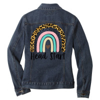 Head Start Teacher Rainbow Early Childhood Back To School T Shirt Ladies Denim Jacket | Artistshot