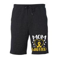 Womens Mom Of A Warrior Childhood Cancer Awareness Month T Shirt Fleece Short | Artistshot