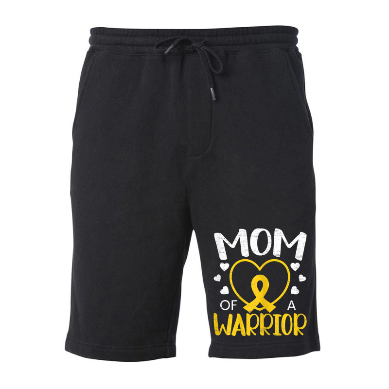 Womens Mom Of A Warrior Childhood Cancer Awareness Month T Shirt Fleece Short | Artistshot