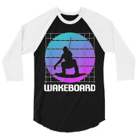 Retro Vintage Classic Wakeboard Wakeboarding Wakeboarder T Shirt 3/4 Sleeve Shirt | Artistshot