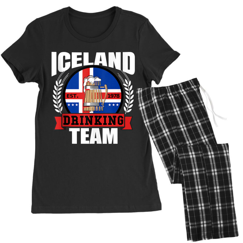 Iceland Drinking Team Funny Icelandic Flag Beer Party Gift Tank Top Women's Pajamas Set by ImmanUnde | Artistshot