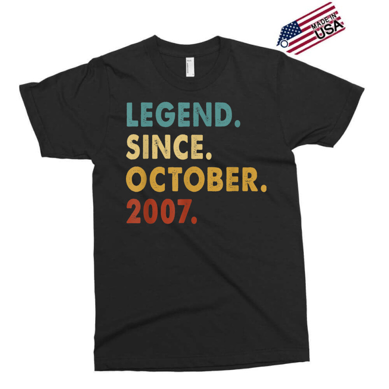 15 Years Old Gifts 15th Birthday Legend Since October 2007 Exclusive T-shirt | Artistshot