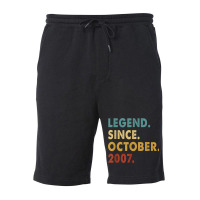 15 Years Old Gifts 15th Birthday Legend Since October 2007 Fleece Short | Artistshot