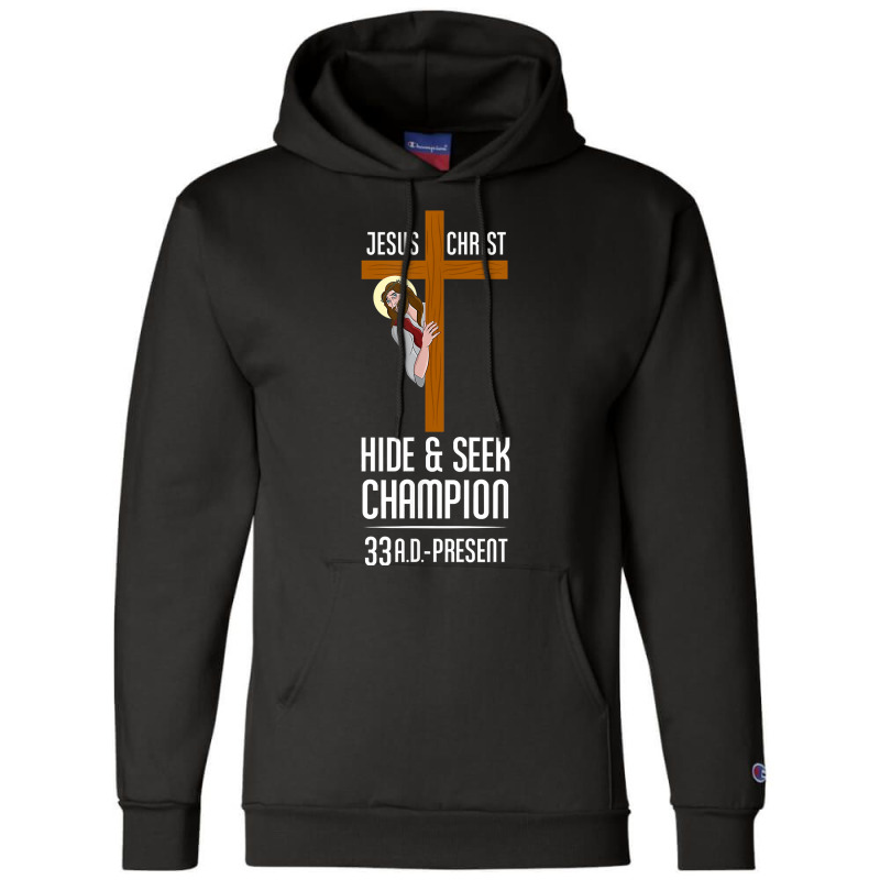 Funny Jesus Christ Hide & Seek Champion Atheism Champion Hoodie by MichiKametani | Artistshot