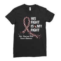 His Fight Is My Fight Oral Head And Neck Cancer Awareness Ladies Fitted T-shirt | Artistshot