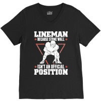 American Football Stone Wall Lineman Position V-neck Tee | Artistshot