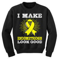 I Make Endometriosis Look Good Shirt Yellow Ribbon Youth Sweatshirt | Artistshot