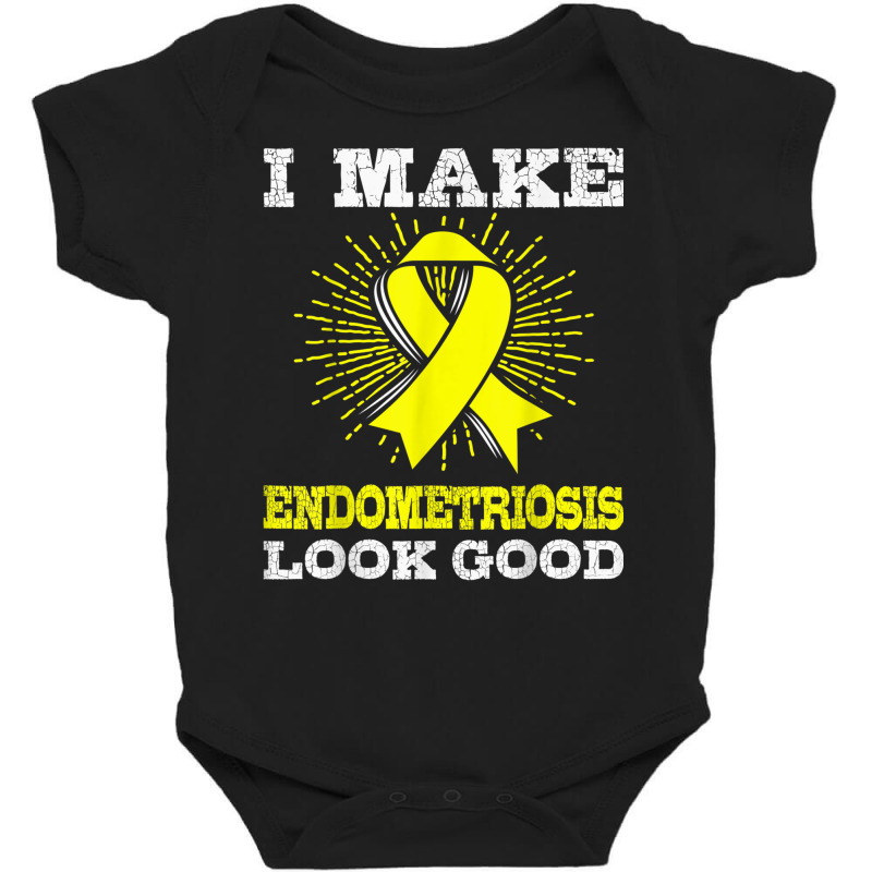 I Make Endometriosis Look Good Shirt Yellow Ribbon Baby Bodysuit by cm-arts | Artistshot