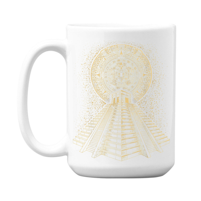 Ancient Sacred Mayan Aztec Calendar Pyramid Geometry 15 Oz Coffee Mug | Artistshot