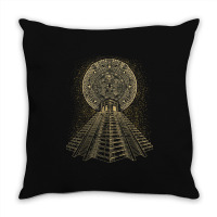 Ancient Sacred Mayan Aztec Calendar Pyramid Geometry Throw Pillow | Artistshot