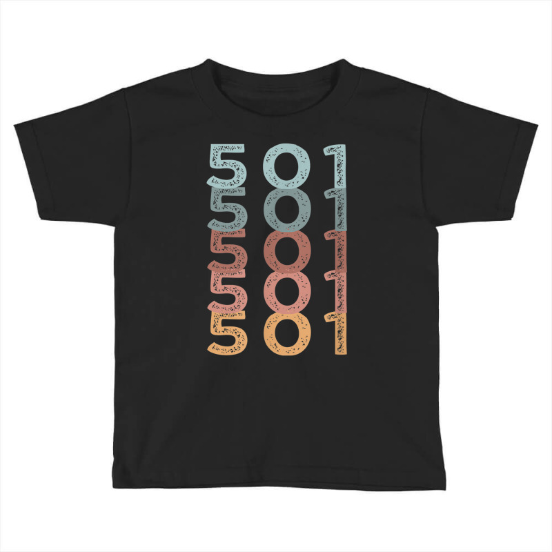 501 Arkansas Multi Color Area Code Toddler T-shirt by Bestarts | Artistshot