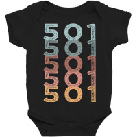 501 Arkansas Multi Color Area Code Baby Bodysuit | Artistshot