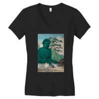 The Great Buddha Of Kamakura, The Great Buddha Of Kamakura Vinatge, Th Women's V-neck T-shirt | Artistshot