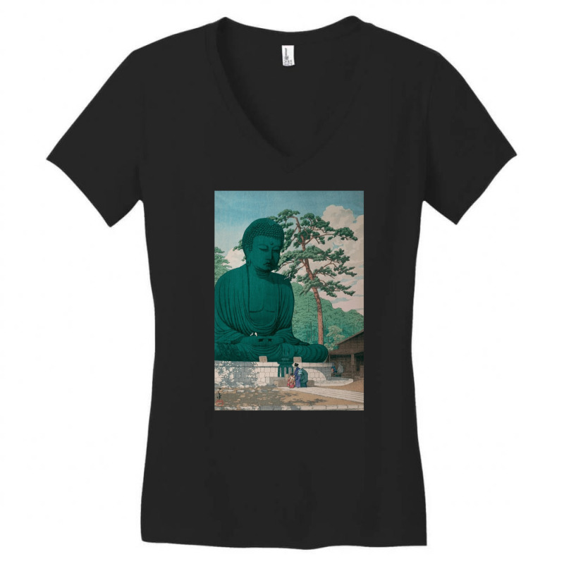 The Great Buddha Of Kamakura, The Great Buddha Of Kamakura Vinatge, Th Women's V-Neck T-Shirt by SHIMBERP | Artistshot