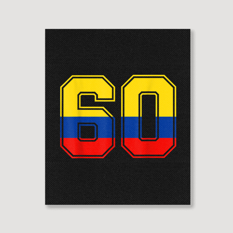 60th Birthday Colombian 60 Years Old Number 60 Colombia Flag Portrait Canvas Print | Artistshot