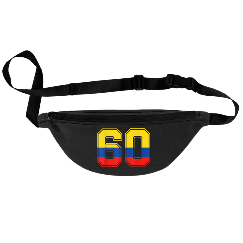 60th Birthday Colombian 60 Years Old Number 60 Colombia Flag Fanny Pack | Artistshot