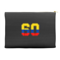 60th Birthday Colombian 60 Years Old Number 60 Colombia Flag Accessory Pouches | Artistshot