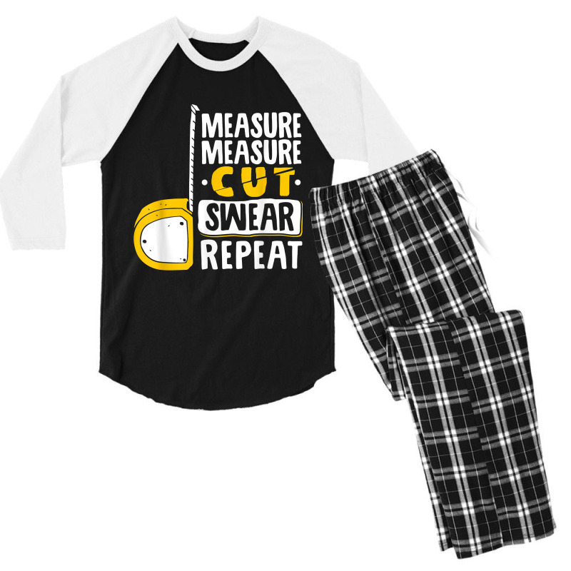 Measure Cut Swear Repeat - Woodworking Woodworker Men's 3/4 Sleeve Pajama Set | Artistshot