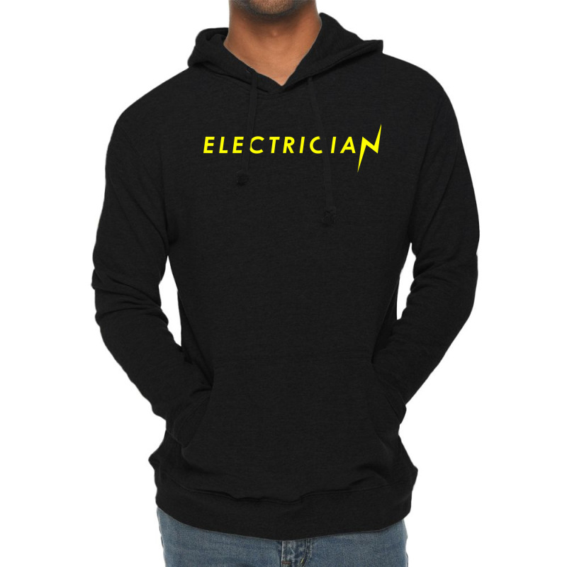 Electrician Flash Thunderbolt Funny Superhero Electricians Lightweight Hoodie | Artistshot