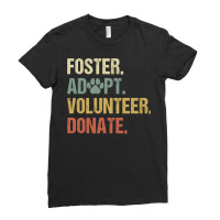 Vintage Foster Adopt Volunteer Donate Animals Rescue Shelter Long Slee Ladies Fitted T-shirt | Artistshot