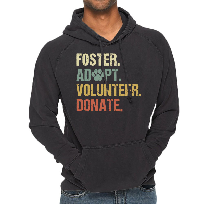 Vintage Foster Adopt Volunteer Donate Animals Rescue Shelter Long Slee Vintage Hoodie by cm-arts | Artistshot