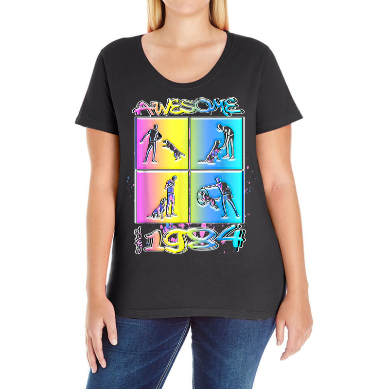 Awesome Since 1984. Agility Dog Training Graffiti Design Ladies Curvy T-Shirt by Markets | Artistshot