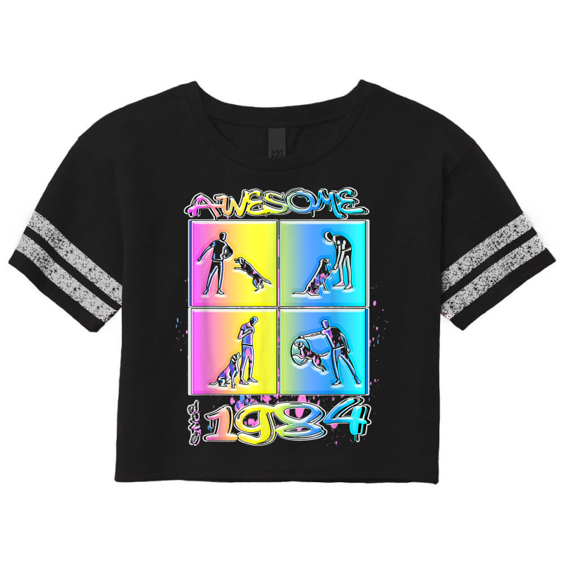 Awesome Since 1984. Agility Dog Training Graffiti Design Scorecard Crop Tee by Markets | Artistshot