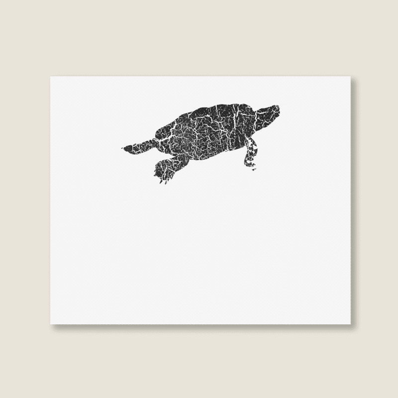 Snapping Turtle Distressed Print   Vintage Snapping Turtle T Shirt Landscape Canvas Print | Artistshot