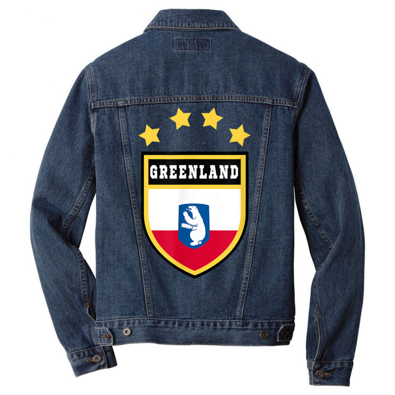 Greenland T Shirt Coat Of Arms Tee Flag Souvenir Nuuk Men Denim Jacket | Artistshot