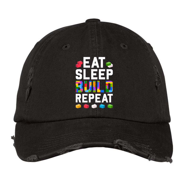 Master Builder Eat Sleep Build Repeat Building Blocks Bricks Sweatshir Vintage Cap | Artistshot