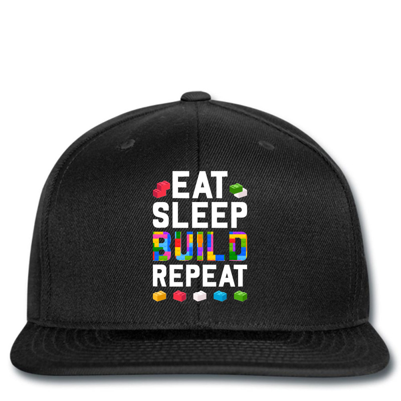 Master Builder Eat Sleep Build Repeat Building Blocks Bricks Sweatshir Printed Hat | Artistshot