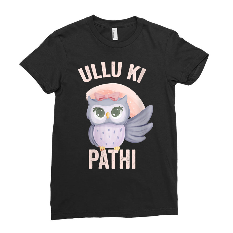 Womens Ullu Ki Pathi Funny Desi Owl For Indians And Pakistanis V Neck Ladies Fitted T-Shirt by voigterannen | Artistshot