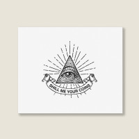 Shill Me Your Coins Illuminati Crypto T Shirt Landscape Canvas Print | Artistshot