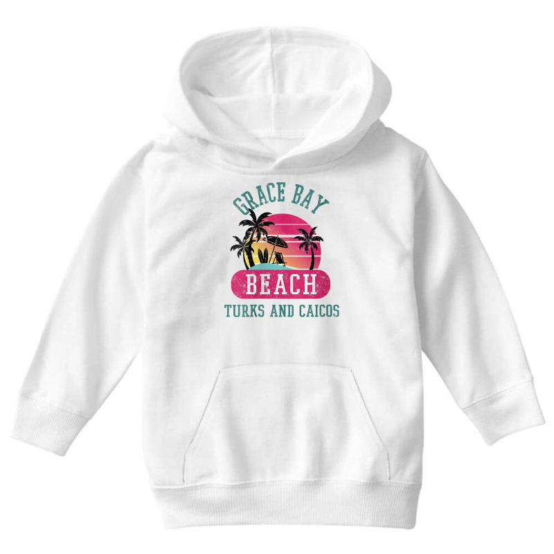 Womens Retro Cool Distressed Grace Bay Beach Turks & Caicos Island V N Youth Hoodie by nyxexaelaewe7 | Artistshot