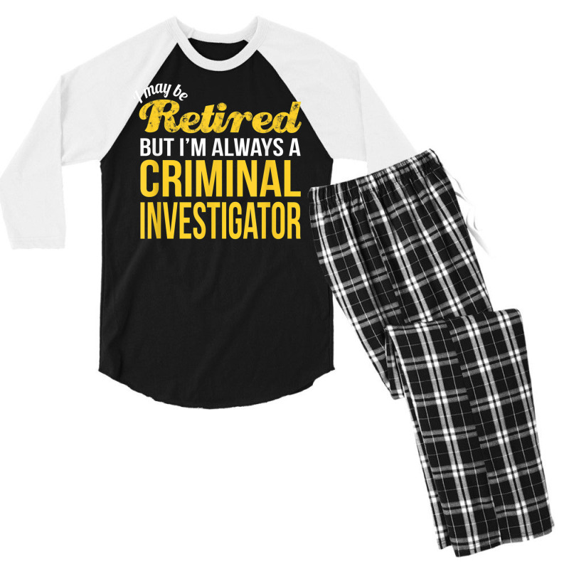 Retired Criminal Investigator T Shirt Funny Retirement Gift Men's 3/4 Sleeve Pajama Set by cm-arts | Artistshot