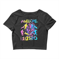 Awesome Since 1980. Agility Dog Training Graffiti Design Crop Top | Artistshot