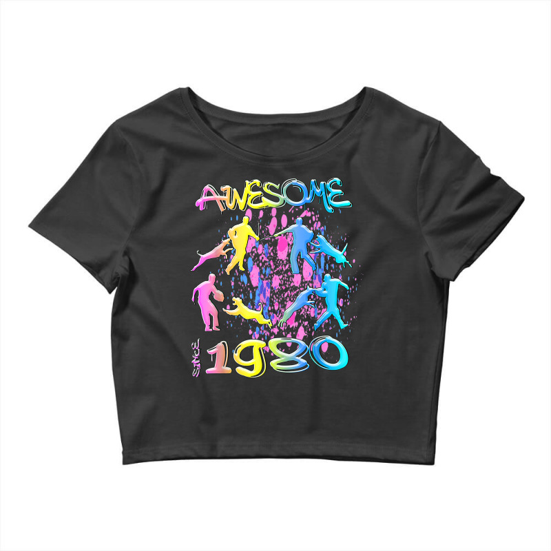 Awesome Since 1980. Agility Dog Training Graffiti Design Crop Top by Market | Artistshot