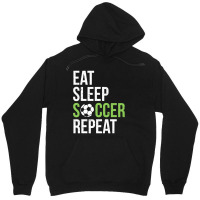 Eat Sleep Soccer Repeat Soccer Player Gift Green Unisex Hoodie | Artistshot